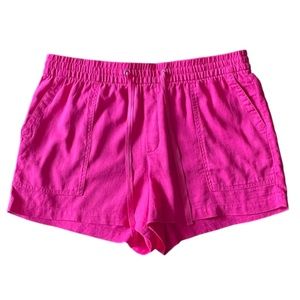 GAP Linen Blend Utility Pull-On Shorts | Royal Fuchsia | L